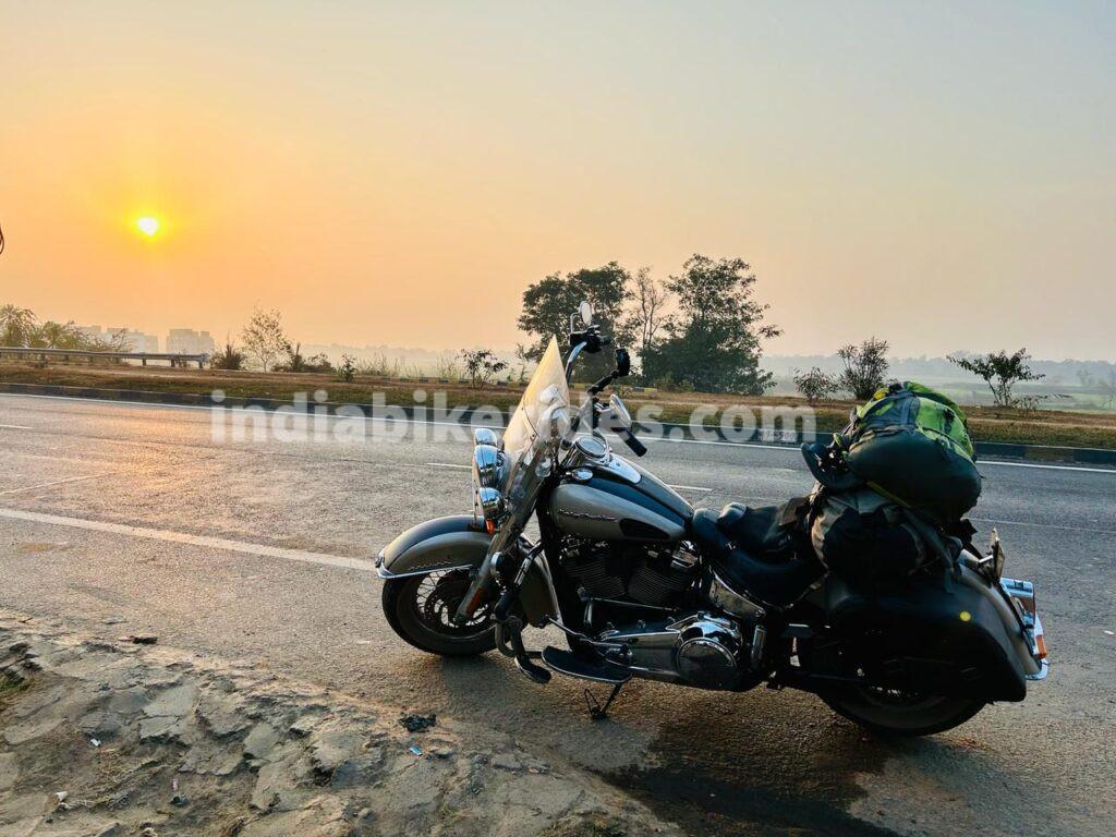 Sunrise, somewhere in Bihar, solo road trip from Delhi to northeast India